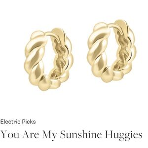 Twisted Gold Huggie Earrings, gently used